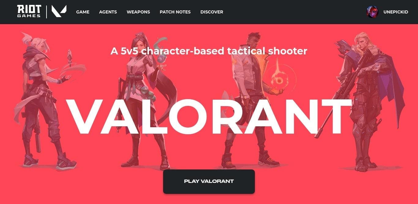 Valorant Concept Page
